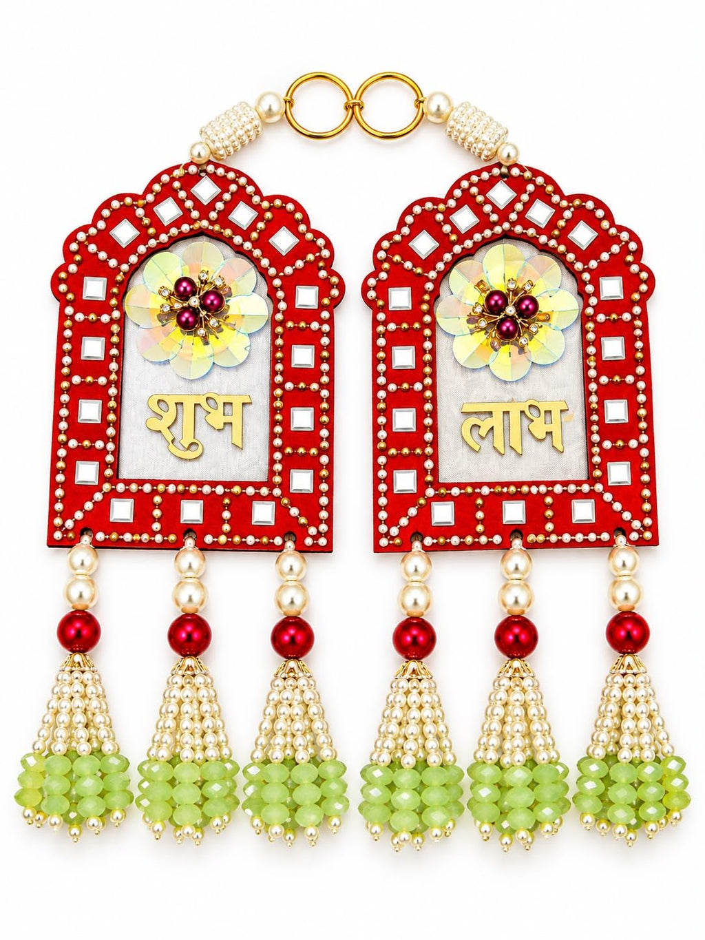Shubh Labh Diwali Door Hanging Decor with Beaded Tassels