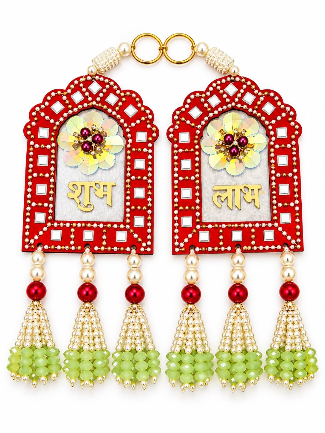 Shubh Labh Diwali Door Hanging Decor with Beaded Tassels