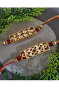 Bhai Rakhi with Double-Sided Centre Piece, Mirror Work and Kundan, Pack of 1