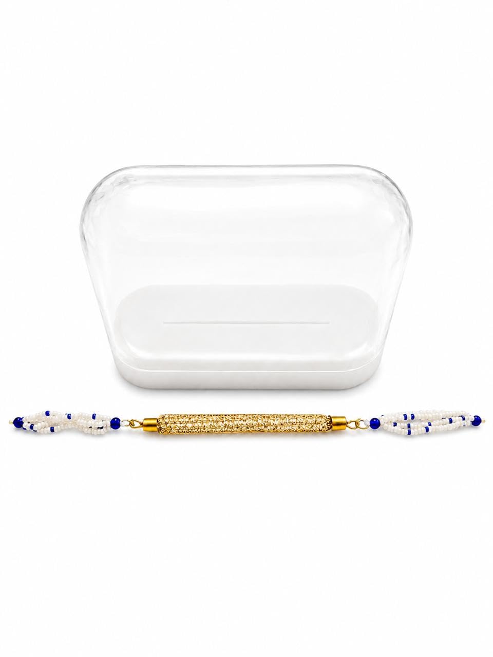 Bhai Rakhi Bracelet Style with Gold Beaded Thread