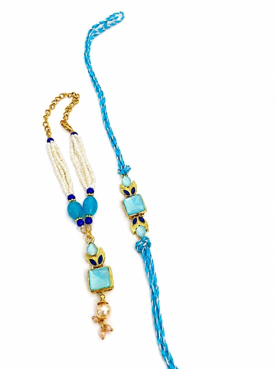 Bhai Bhabhi Rakhi Pair Set with Box for Rakshabandhan