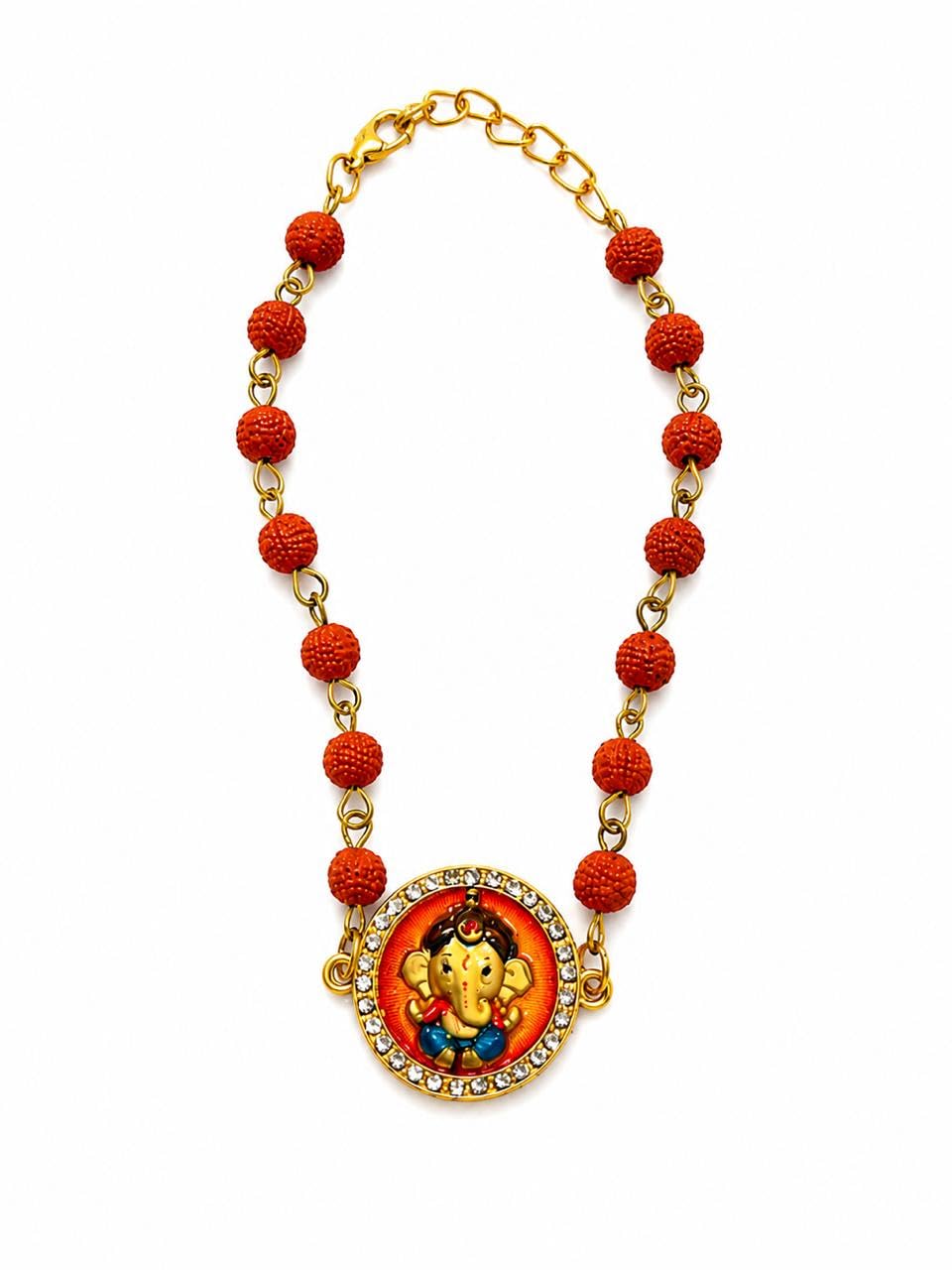 Rudraksh Bracelet for Brother with Ganpati Charm Rakhi