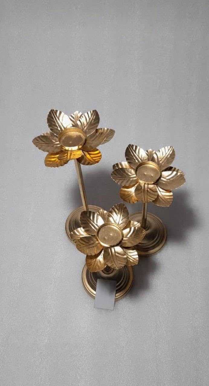 Diwali Decoration Urli Flower with Stands Gold