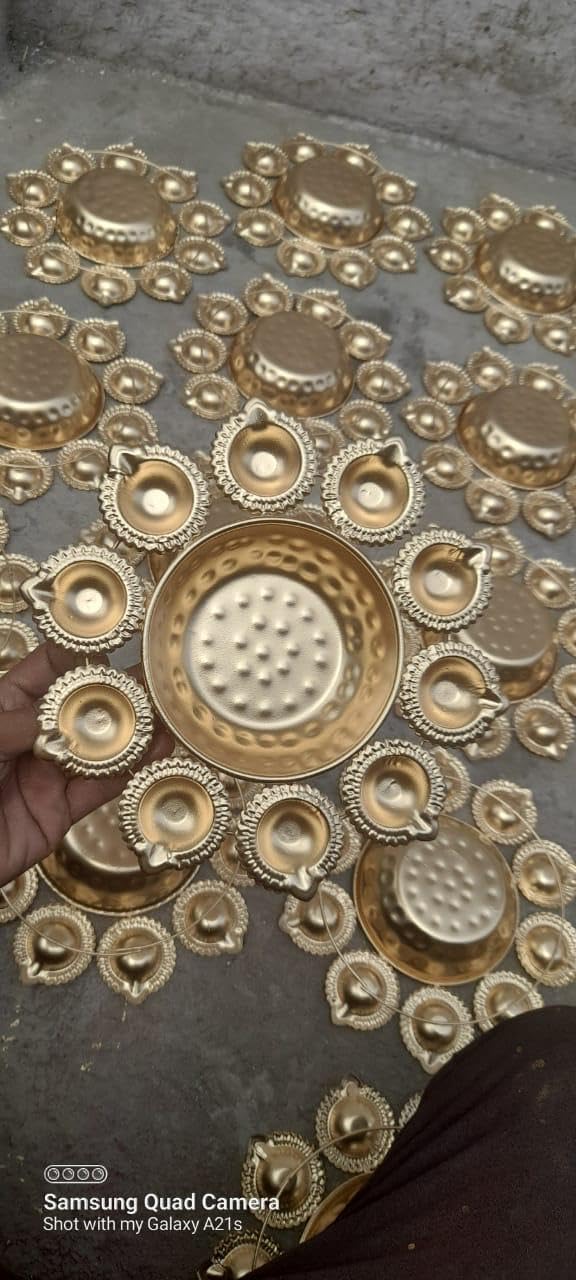 Diwali Decoration Urli Gold Diya Set