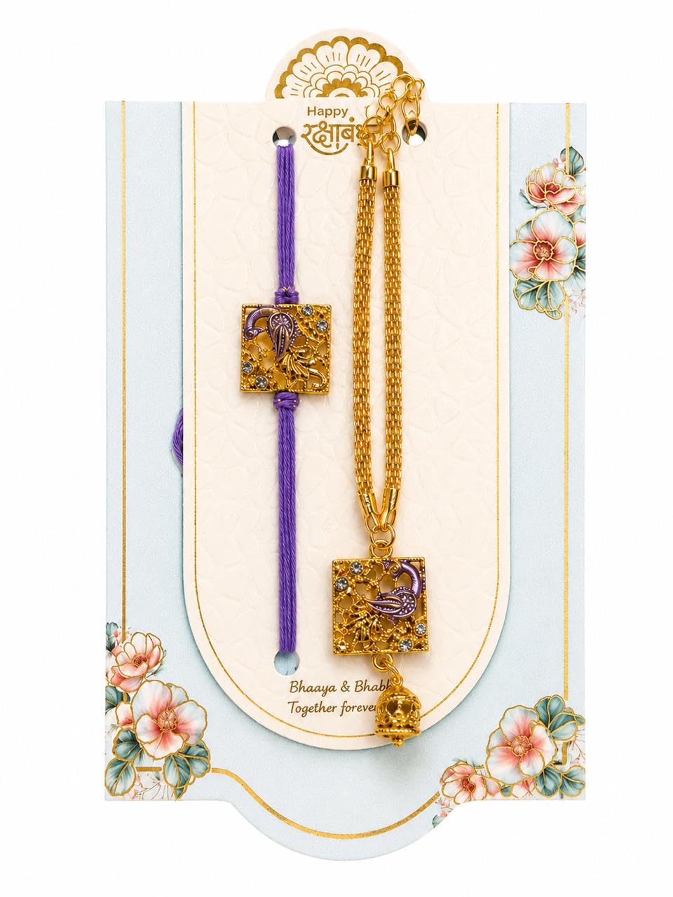 Bhai Bhabhi Rakhi Pair Pastel Lumba Bracelet for Rakshabandhan
