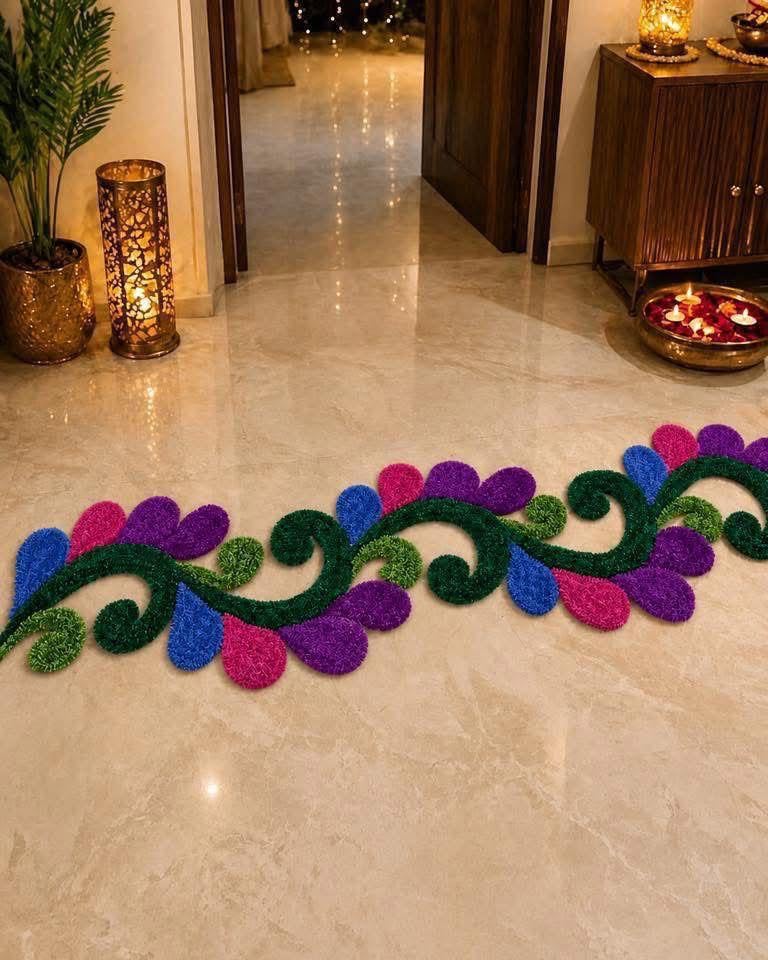 Cutwork Rangoli Mat Floral Design, Pack of 1