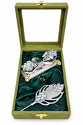 German Silver Tilak Stick Box with Velvet Gift Box