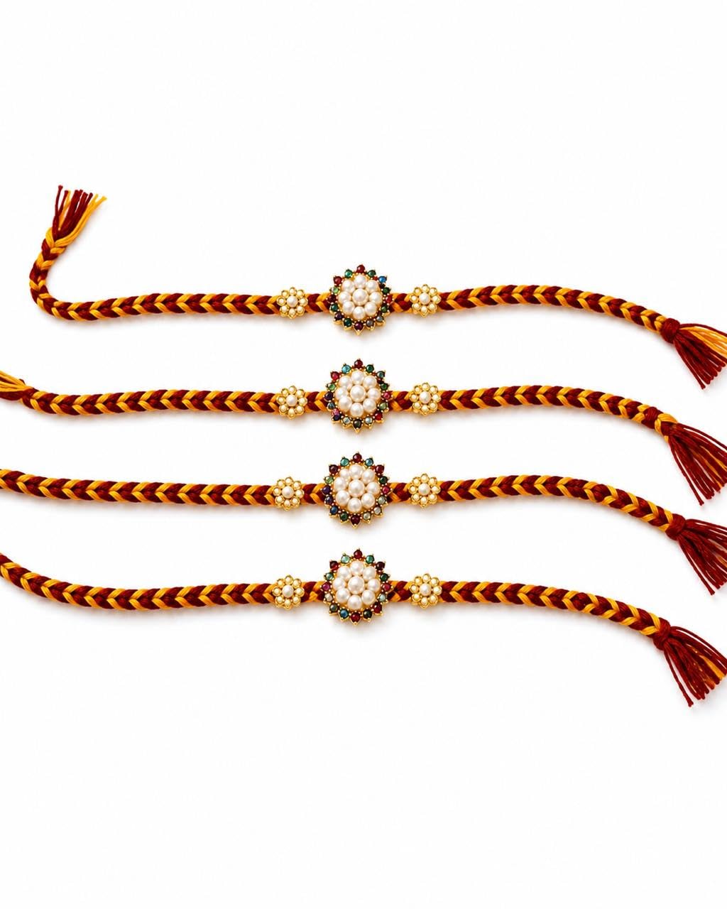Kundan Pearl Rakhi for Rakshabandhan