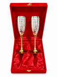 German Silver Coated Wine Glasses Set of 2 with Gift Box