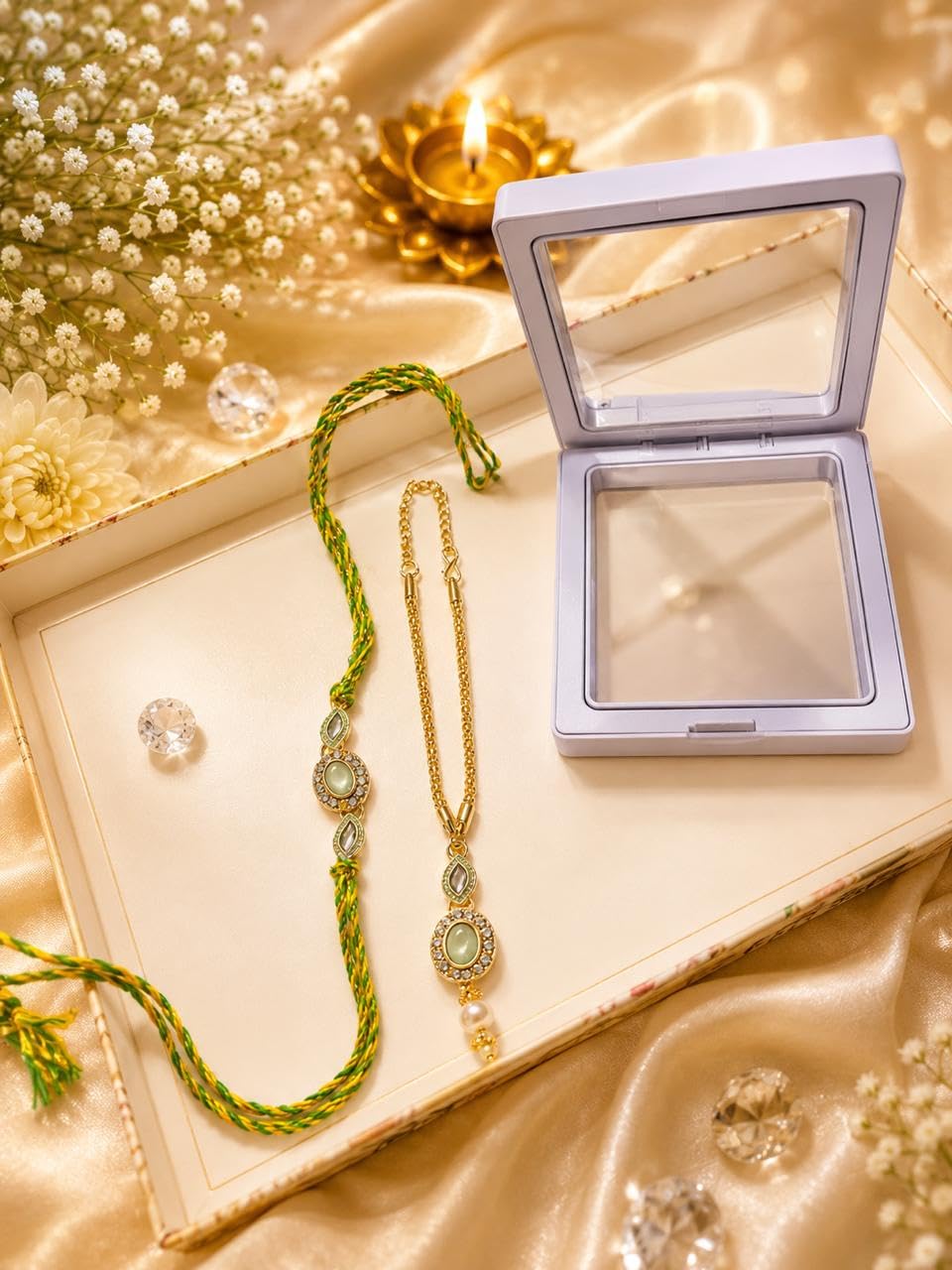 Bhai Bhabhi Rakhi Bracelet Set for Rakshabandhan