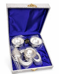 German Silver Coated Deepak Bowl Set with Velvet Box