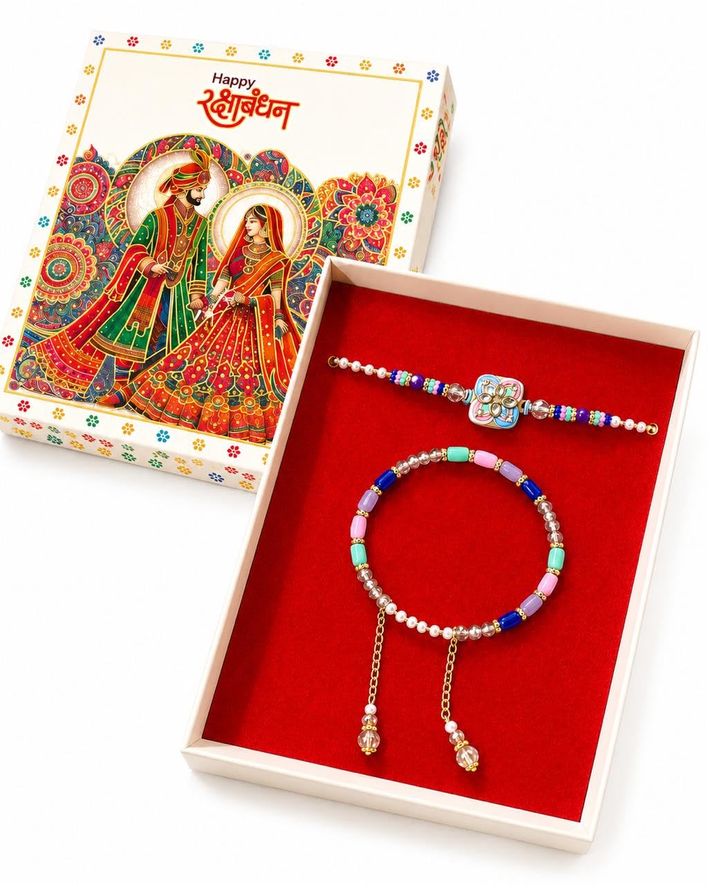 Bhai Bhabhi Kashmiri Bracelet Pair Rakhi for Rakshabandhan