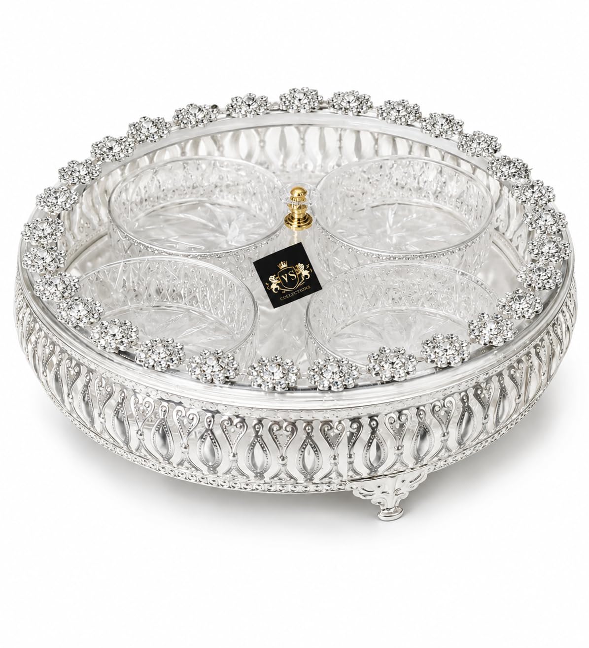 German Silver Coated Dry Fruit Box with Lid