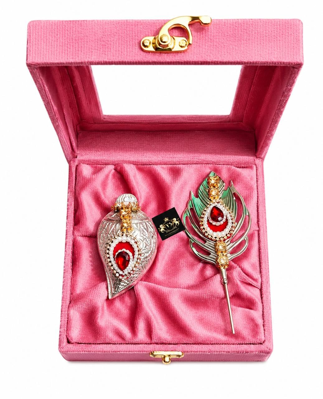 Roli Chawal Chopra with Mor Pankh Stick in Velvet Box