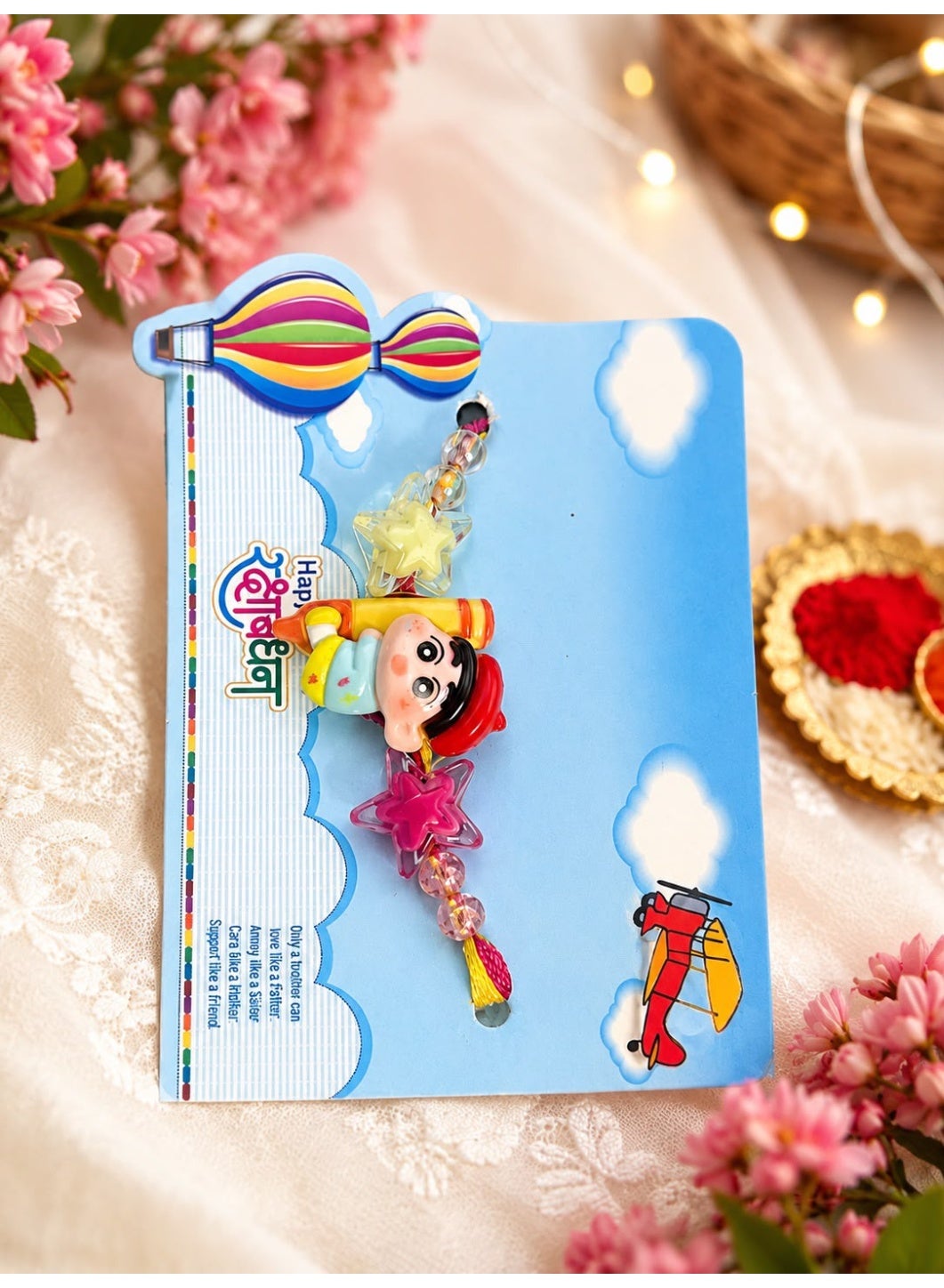 Kids Shinchan Rakhi with Raksha Bandhan Greeting Card