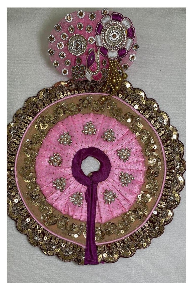 Laddu Gopal Poshak, Pink and Purple, 10 Inches