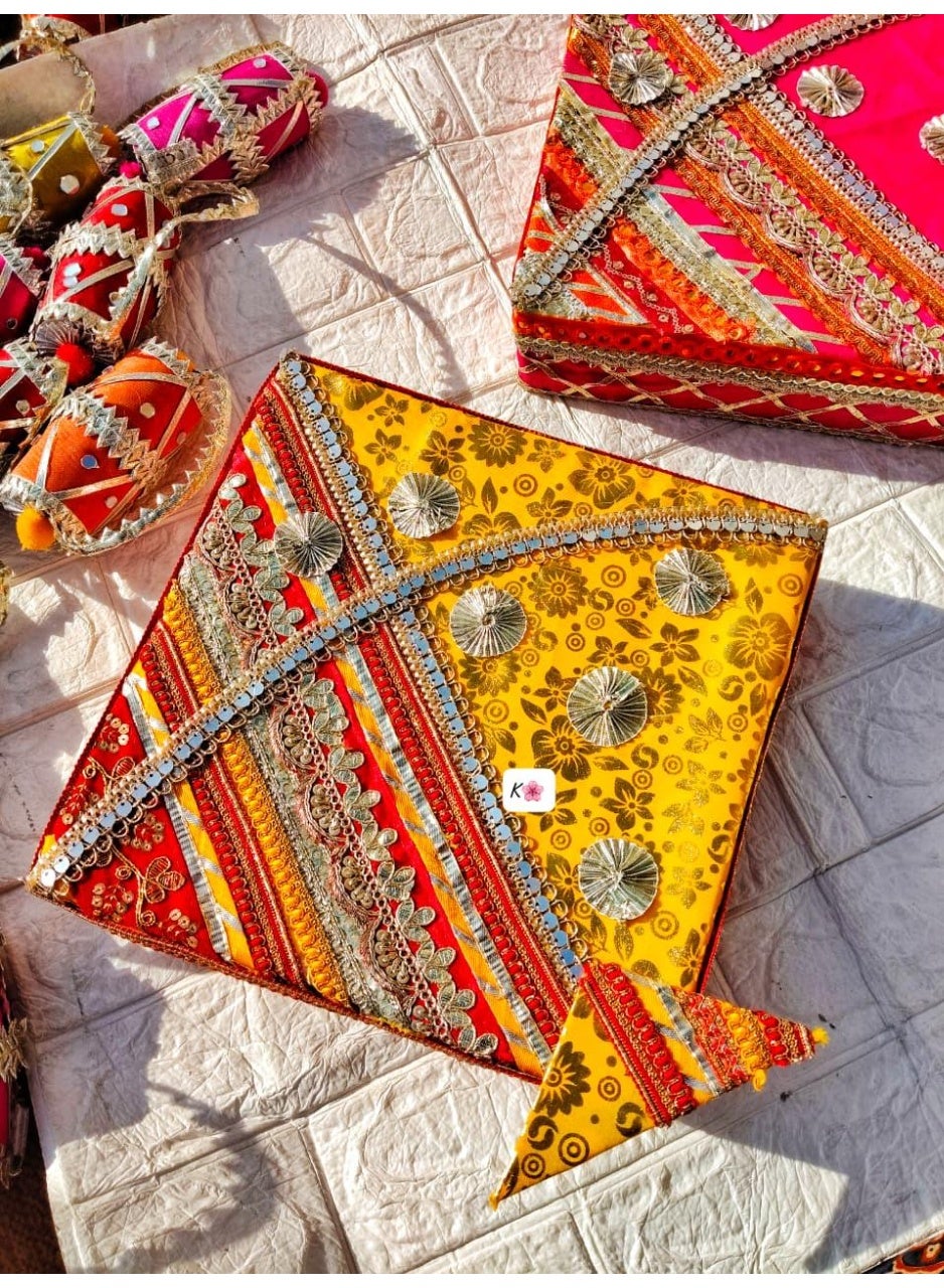 Kite-Shaped MDF Gift Box for Lohri, Makar Sankranti and Pongal, 10 x 10 x 3