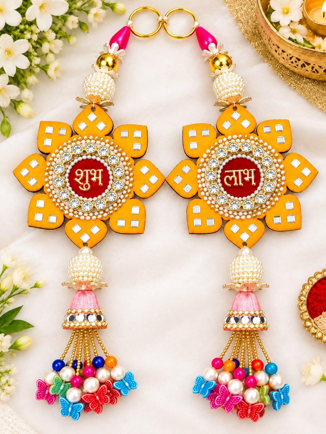 Shubh Labh Diwali Door Hanging Decor with Tassels