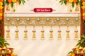 Door Hanging Toran / Bandarwal for Diwali Decor, Gold with Green Stone Motifs /38-39 inches