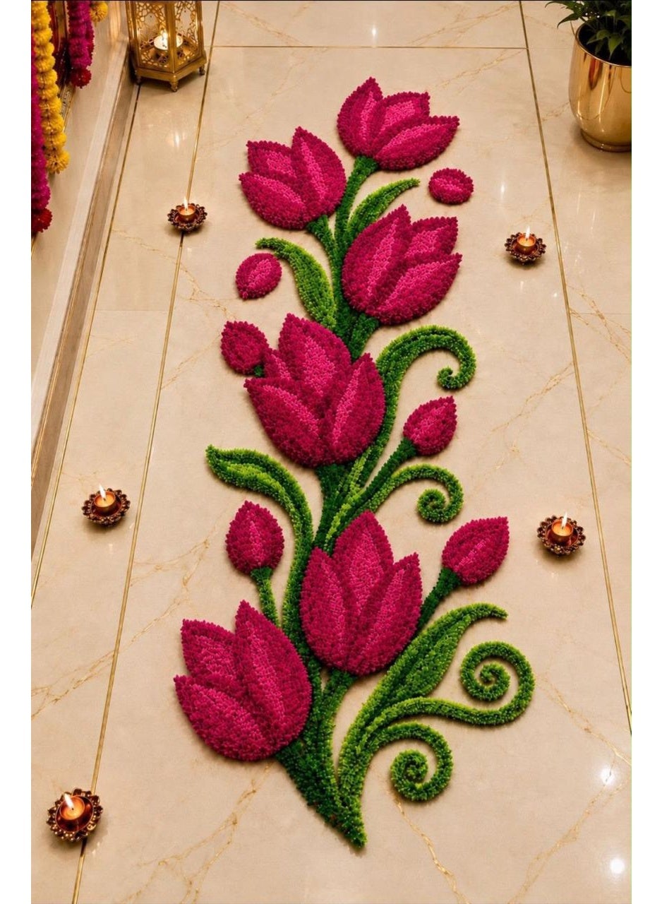Utsav Tulip Trail Rangoli Mat, Pack of 1