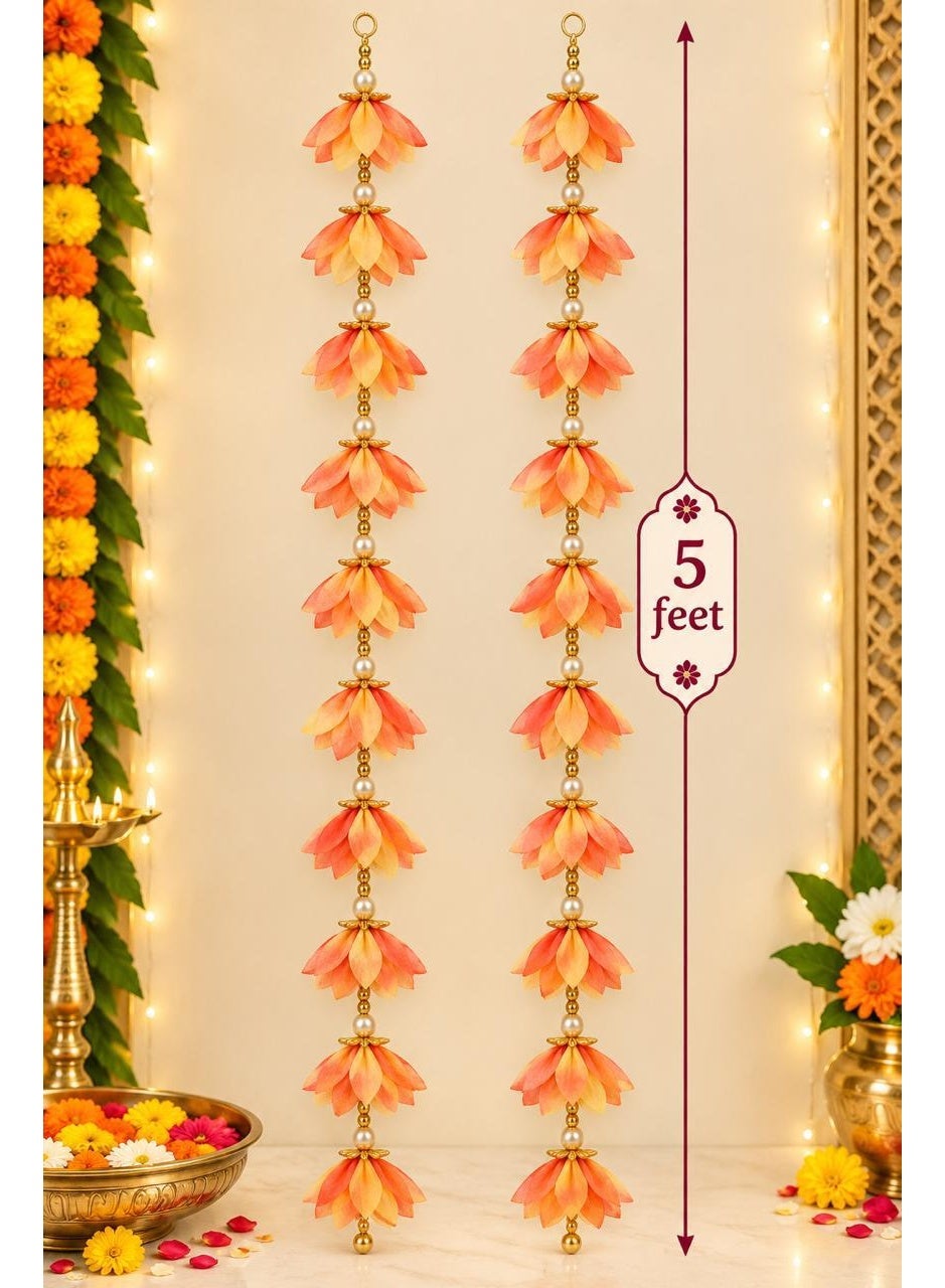 Floral Door Hangings, 5 Feet, Pack of 4, Diwali Decor